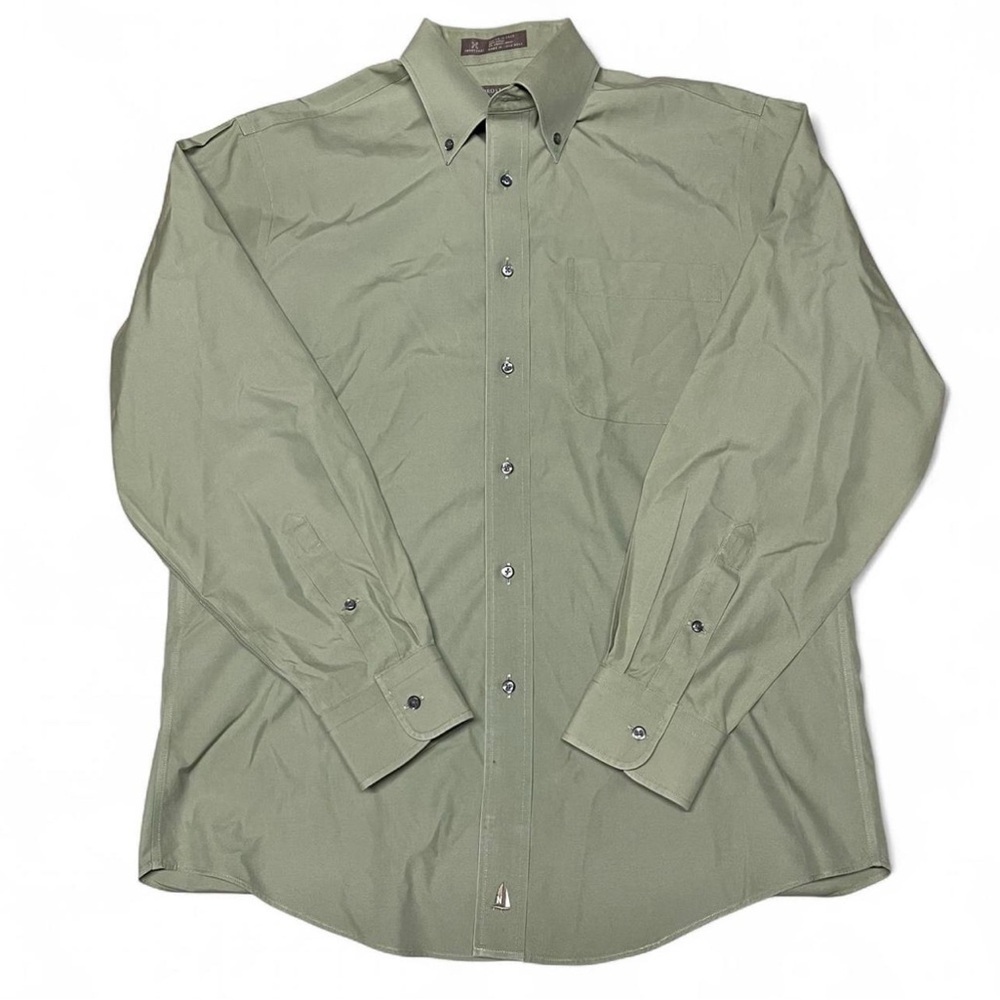 Nordstrom Men’s Green Button Down Dress Shirt, 100% Cotton 15/33 Classic Fit